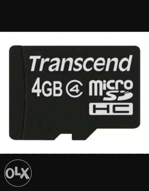 4GB Black Transcend Micro SD