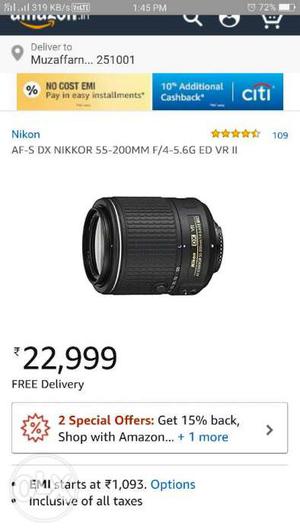 Black Nikon DSLR Camera Lens Screenshot