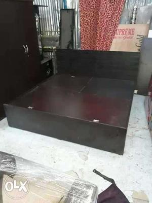 Black Wooden Flat Bed Frame