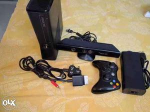Black Xbox 360 Console,320 gb Controller, Charger And Kinect