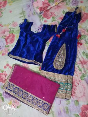 Blue Silk Traditional Clothes