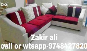 Brand new design white rexine and red fabric nice