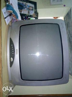 Gray CRT Television