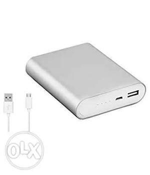 Gray Power Bank With White Corrd