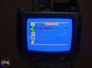Gray Widescreen CRT Television