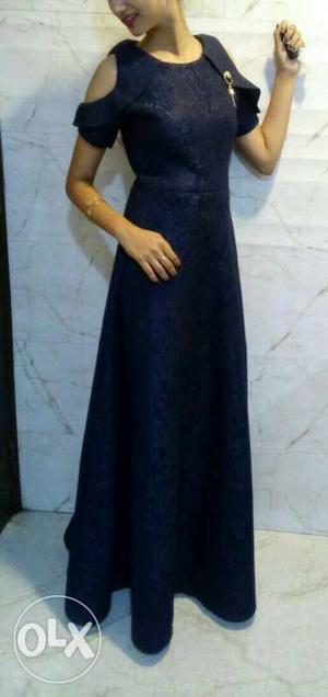 NAVY Blue gown..just worn once..for 4 hours soft