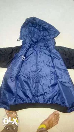 Black And Blue rain Hooded Jacket