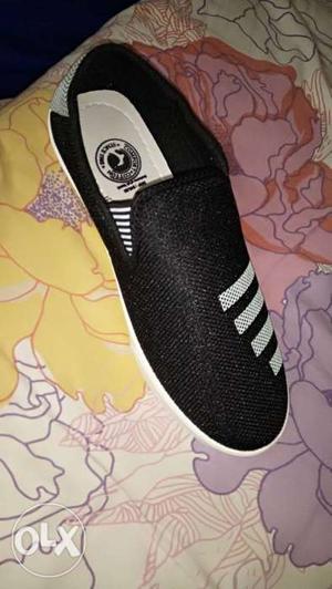 Black And White Slip-on Shoe