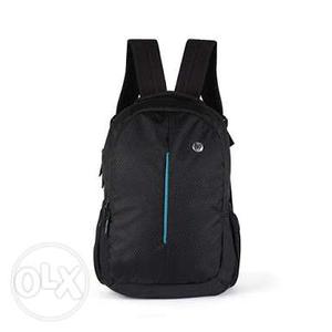 Black HP Printed Backpack