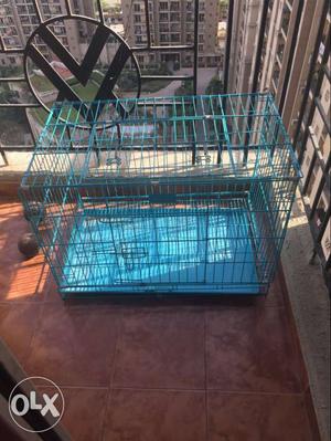 Blue Steel Collapsible Pet Crate