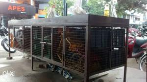 Brown Steel with plywood top for shop and pet cage in super