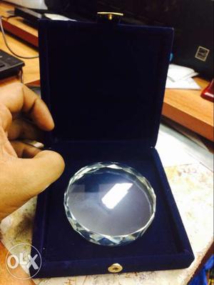 Crystal coin with ur company branding size 3 inch