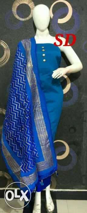 Designer dress material silk with dupatta