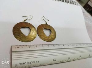 Dull golden copper colored Mysore earring