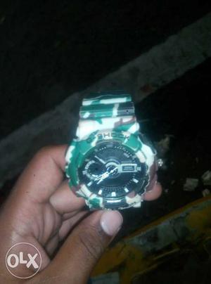 Green And White Casio G-Shock