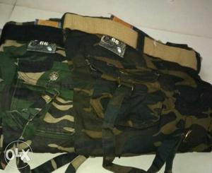 Green, Brown, And Black Camouflage jeans