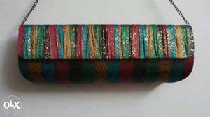 Multicolored Striped Floral Envelope Wallet