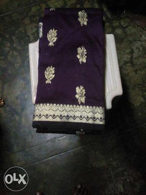 Purple And Beige Dupatta Traditional Scarf