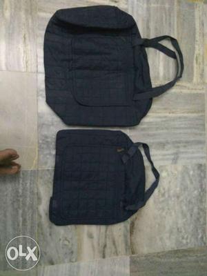 Two Quilted Blue Shoulder Bags