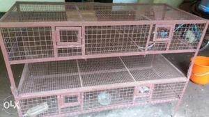 Two Red Steel Pet Cage