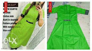 Women's Green 3/4 Dress