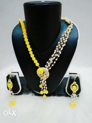 Yellow And Diamond Embellished Fancy Set