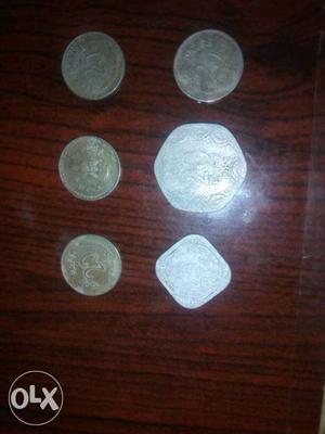5 Ana, 20 Ana, 25 Paise coins