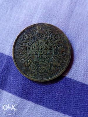 Antique One Rupee British India  Coin