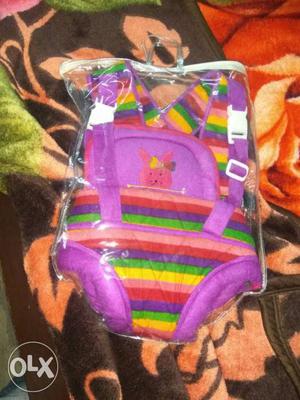 Baby's Purple Yellow And Green Breathable Carrier Pack