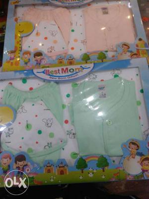 Baby's Two Green And Beige Best Mom Layettes