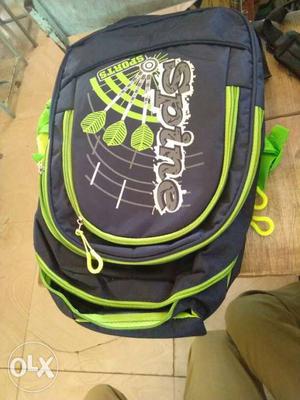 Black And Green Spine Backpack