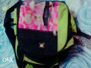Black, Green And Pink Backpack
