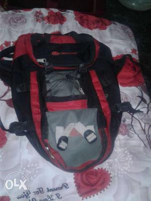 Black, Red And Grey Backpack