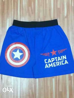 Blue Captain America Shorts
