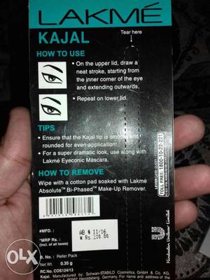 Brand new pack, lakme kajal (Black) eye conic