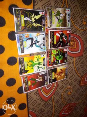 Eight Ben 10 Trading Cards