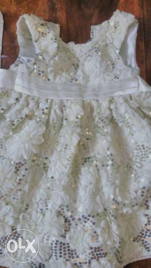 Frock for 2 to 4 years old, cream colour with