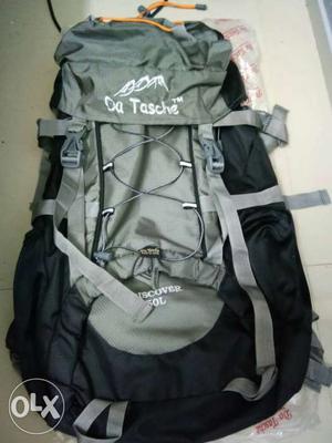 Gray And Black Camping Bag