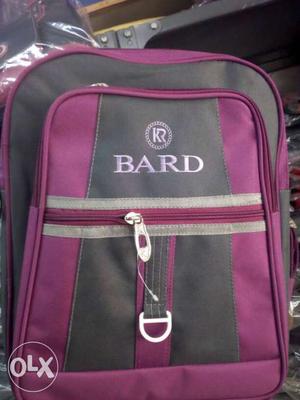Gray And Purple Bard Backpack
