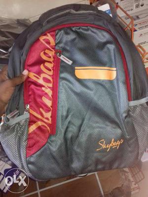 Gray And Red Skybags Backpack brand new one.still in cover