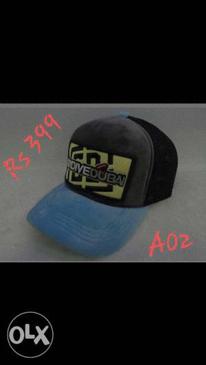 Gray, Black, And Blue Tracker Hat