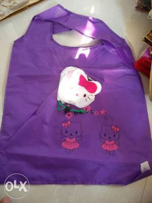 Purple Hello Kitty Design shopping bag