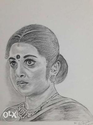 Ramya Krishnan pencil art