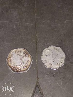 Silver 2 And 3 Indian Coins