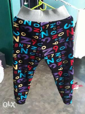 Toddler's Black And Multicolored Sweatpants