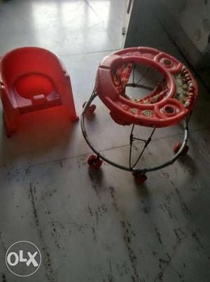 Toddler's Walker And Plastic Potty Trainer