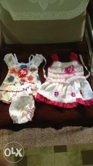 Two brand new frocks for baby girl infant