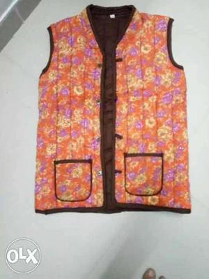 Winter sleeveless orange colour jecket in new