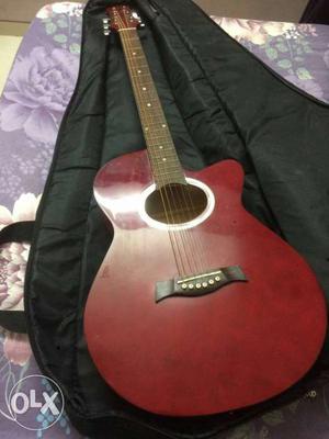 "red color simply and cool guitar and also covers