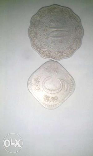 10 And 5 Indian Paise Coins